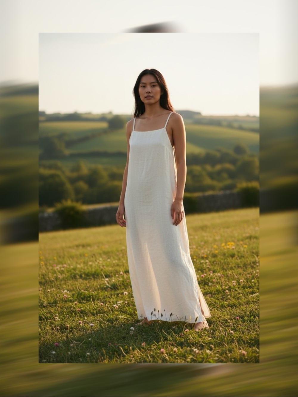 3.3 Field Trip Linen Tencel Slip Dress One Size Minimal Coastal Boho